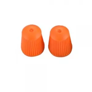 TRIALS BIKE RUBBER PUSH ON VALVE CAPS / COVERS. SILICONE. PAIR. QUICK FIT ORANGE - Picture 1 of 1