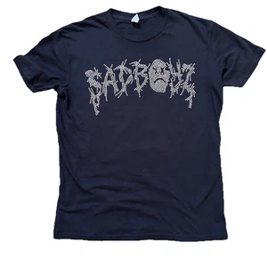 Junior H Sad Boyz Silber Glitzer Schwarz Konzert T-Shirt Streetwear Strass Jugend L - Bild 1 von 5