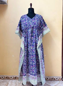 Indian Cotton kaftan Cotton kaftan Free size kaftan Long Cotton kaftan gift item - Picture 1 of 7