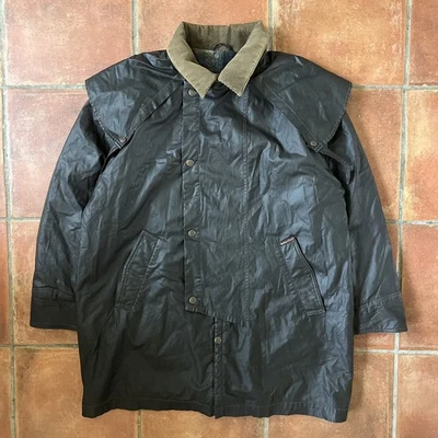 Abrigo forrado a cuadros negro encerado talla M vintage Marlboro Classics Country Barn Work Foto 1 de 4