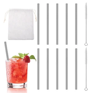 10 Pack 4.7 Inch Short Metal Cocktail Straws Reusable Stainless Steel Straws ... - Picture 1 of 4