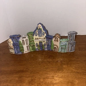Blue Sky Clayworks/Heather Goldminc /2009 /Ceramic Menorah Candle Holder Village - Picture 1 of 11
