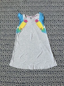 EUC Mini Boden Parrot Grey Cotton  Summer Dress 4/5 - Picture 1 of 3
