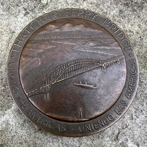 Panama Canal Zone 1962 Thatcher Ferry Bridge Bronze Medal - Rare - Picture 1 of 3