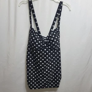 Maillot de bain XL débardeur maternité noir blanc à pois - Photo 1/6
