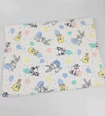 Manta de franela de algodón Baby Looney Tunes vintage insectos conejito globos piolín Y2K  Foto 1 de 4