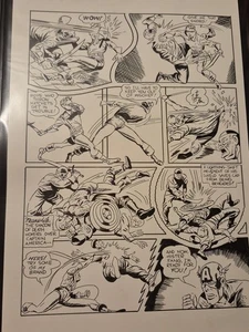 Vintage Captain America vs. Mr. Fang handgezeichnete Freizeitseite Kampfkunst Bucky - Bild 1 von 18