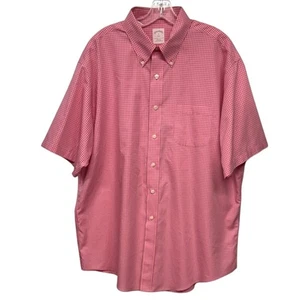 Polo uomo Brooks Brothers rosa bianca Gingham The Original Fit taglia XL - Foto 1 di 8