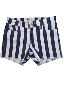 Abercrombie Kids Girls Midi Shorts, Denim & White Striped, Size 13-14, NWOT - Picture 1 of 4
