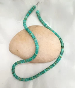 MEXICAN TURQUOISE 6MM HEISHI BEADS - 16" Strand - 5282E - Picture 1 of 4