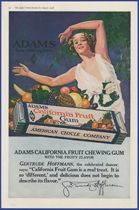 Vintage 1918 ADAMS California Fruit Chewing Gum Dancer Gertrude Hoffman Print Ad - Picture 1 of 1