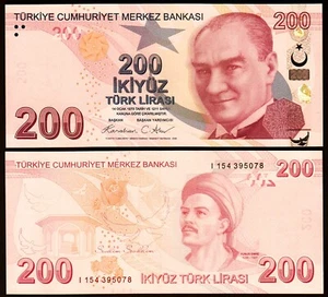 Turkey 200 Lira 2009 - 2025, UNC, Prefix I, P-227, NEW DATE - Picture 1 of 3