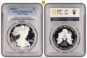 1 Dollar USA 2000 P Liberty Silver Eagle PCGS PR69DCAM - Picture 1 of 3
