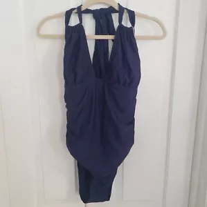 Zexxy Women One Piece Bathing Swim Suit XL Rouched Flattering Summer Beachy Pool - Picture 1 of 9