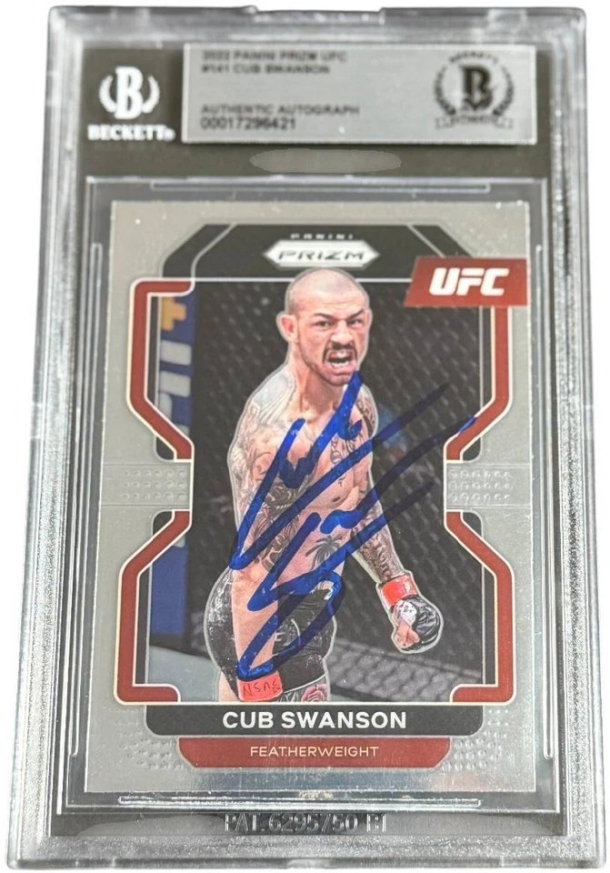 CUB SWANSON SIGNED 2022 PANINI PRIZM UFC CARD #141 BECKETT BAS 1 - Image 1 of 1