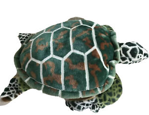 Melissa and Doug plush stuffed animal green sea turtle tortoise toy 32" cuddly