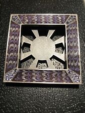 Vintage Jay Strongwater Enamel Metal Frame Purple Swirl W/Swarovski Crystals