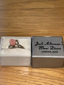 Vintage Maui divers sterling silver and coral rose ring Size 7 - Picture 1 of 5