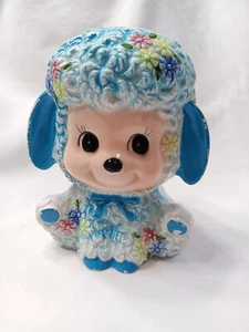 Maceta de cerámica Napco Japón Napcoware de colección cordero oveja azul kitsch años 60 decoración retro - Imagen 1 de 16