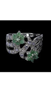 925 Sterling Silber Ring Rund Smaragd 2,5mm Tanzanit Edelstein Schmuck - Bild 1 von 4