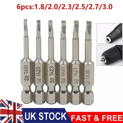 6PCS 50mm Magnetic Triangle Head Screwdriver Bits S2 Steel 1/4" Hex Shank Alloy - Image 1 of 4