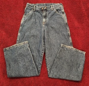 WRG Jean Co Youth Carpenter Cargo Wide Leg Denim Blue Jeans 14 Regular - Picture 1 of 7