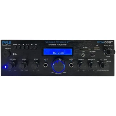 Pyle 200W Wireless BT Streaming Amplifier, Multi-Channel Home Audio Receiver - Image 1 of 4