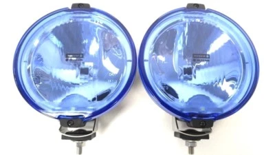 2x Fernscheinwerfer H3 Blau Rund LED RING 24V Positionslicht Zusatzscheinwerfer - Bild 1 von 4