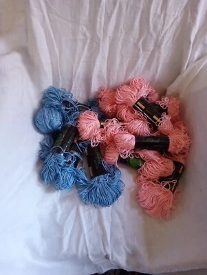 LOT 17x 50g MANIFATTURA H. B. Vintage Italian Yarn Acetate Yarn 11 pink 6 blue - Image 1 of 4