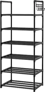 Schuhregal Schuhschrank Schuhe Organizer Möbel 6 Ablagen Robust Schwarz B631 - Bild 1 von 7