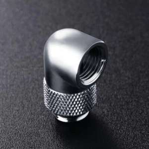 G1/4 Thread 90 Degree Fitting Adapter Rotary Water Cooled Connector(Silver) - Afbeelding 1 van 7