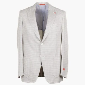 Isaia 'Domenico' Houndstooth Check Soft Cashmere-Silk Sport Coat 40R (Eu 50) NWT - Picture 1 of 11