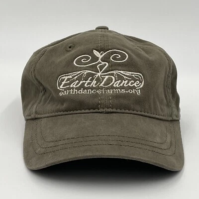 Boné de beisebol ajustável Earth Dance Farms agricultura orgânica usado Strapback em excelente estado usado - Imagem 1 de 4