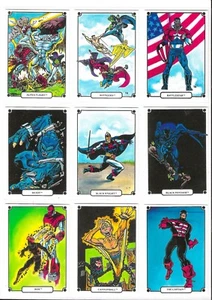Juego completo de imágenes de cómics Heroic Origins 1988 (90) en 9 hojas de bolsillo casi nuevo/como nuevo difícil de encontrar - Imagen 1 de 10