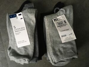 5 Pack Ladies EX M+S ankle  Socks  grey black shoe size 3-5 6-8  Cotton Blend
