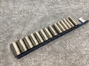 Blue-Point 3/8" Drive 12 Point 14 Piece Deep Long Socket Set 10mm-24mm - Picture 1 of 12