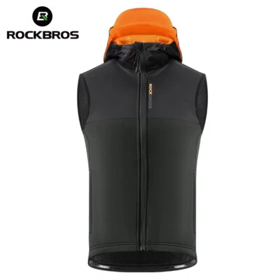 ROCKBROS Cycling Vest Thermal Fleece Windproof Waterproof Sporty Clothing Unisex - Image 1 of 4