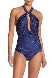 Nicole Miller Convertible One-Piece Swimsuit Size Medium Tea Party Dot - Picture 1 of 3