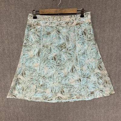 Sigrid Olsen Skirt Womens 6 Blue Silk Ladies Floral A Line Knee Length Lined - Image 1 of 4