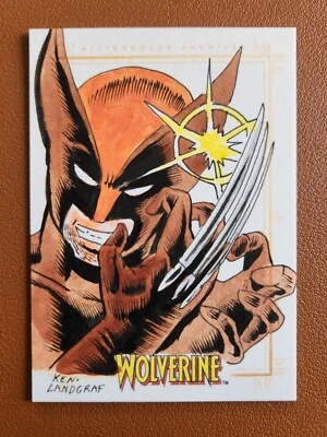 Wolverine 2008 Marvel Set Sketch Card by Ken Landgraf Original Solo Artist X-men - Image 1 of 2