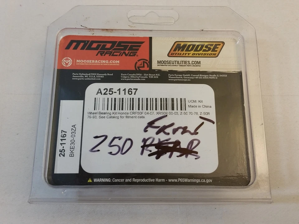 Kit de cojinete de rueda Moose A 25-1167 Honda CRF50F 04-07, Z50 Foto 1 de 4