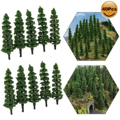 40pcs Railway Layout 1:87 Model Train Trees HO  Scale 70mm TC70 Scenery - Image 1 of 4