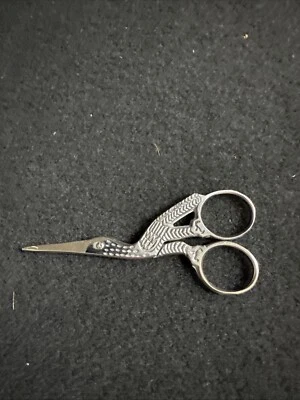 Vintage Crane Stork Bird Sewing Embroidery  Scissors. - Image 1 of 4
