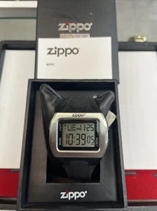 Zippo Men's Wrist Watch Black Silicone Strap Digital Original Box 45017-RG - Picture 1 of 4