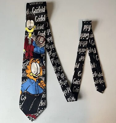 Garfield Seinfeld Tie 57" Vintage 90s Paws Addiction - Image 1 of 3