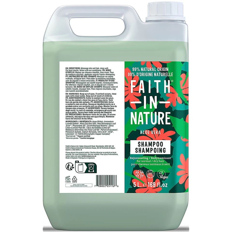Faith in Nature Aloe Vera Shampoo - 5L - Image 1 of 1