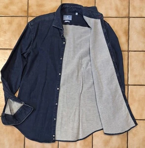 Pierre Cardin schickes weiches Herren Jeanshemd in Blau ~ Gr. L ~ super Zustand - Bild 1 von 10