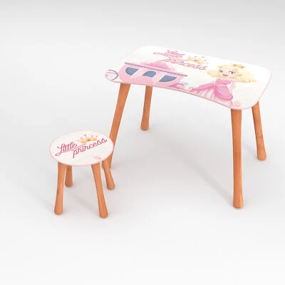 Kindermöbel Kindertisch mit 1 Stuhl Kindersitzgruppe Kinderschreibtisch Holz  - Bild 1 von 4