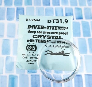 Vintage G-S DIVER-TITE Double Thick Deep Sea Diver Crystal. DT 31.9 mm - Picture 1 of 4