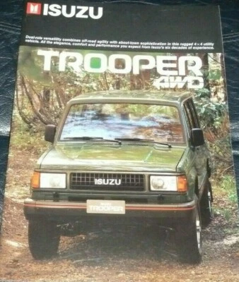 ISUZU TROOPER 4WD RANGE BROCHURE 1987 (WAGON HARD TOP SOFT TOP STD DLX LS) VGC - Image 1 of 4